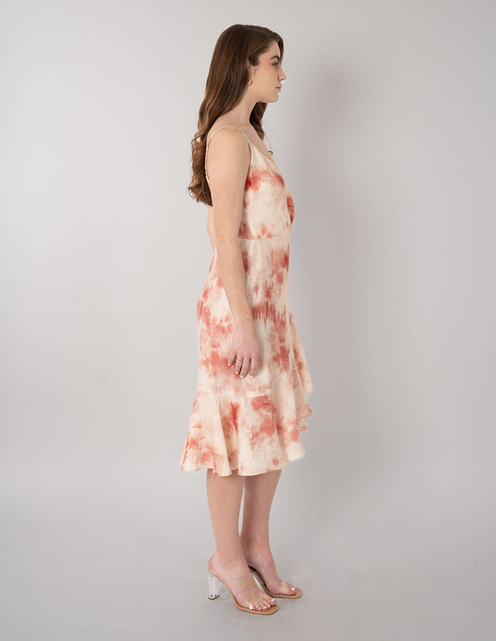 Vestido estampado midi sin mangas