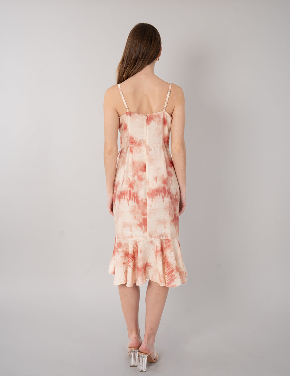 Vestido estampado midi sin mangas