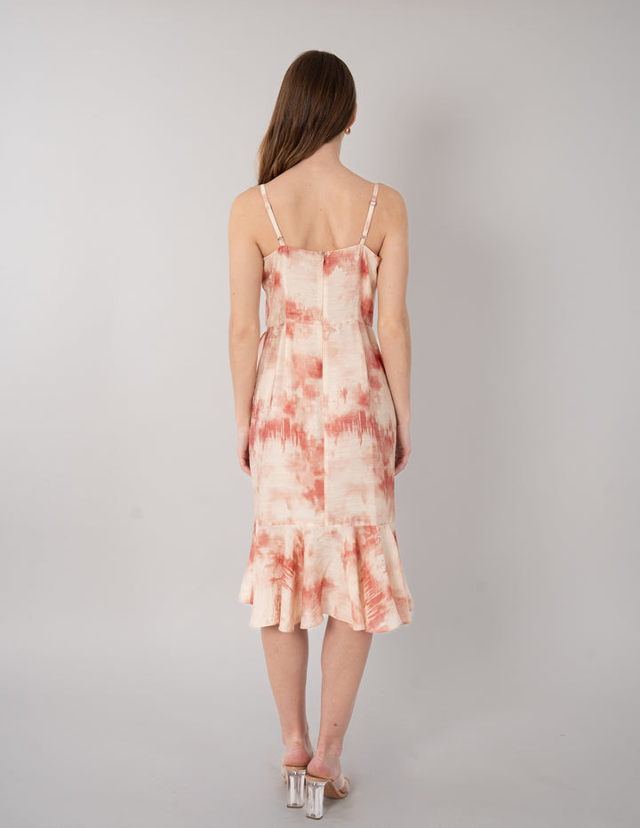 Vestido estampado midi sin mangas