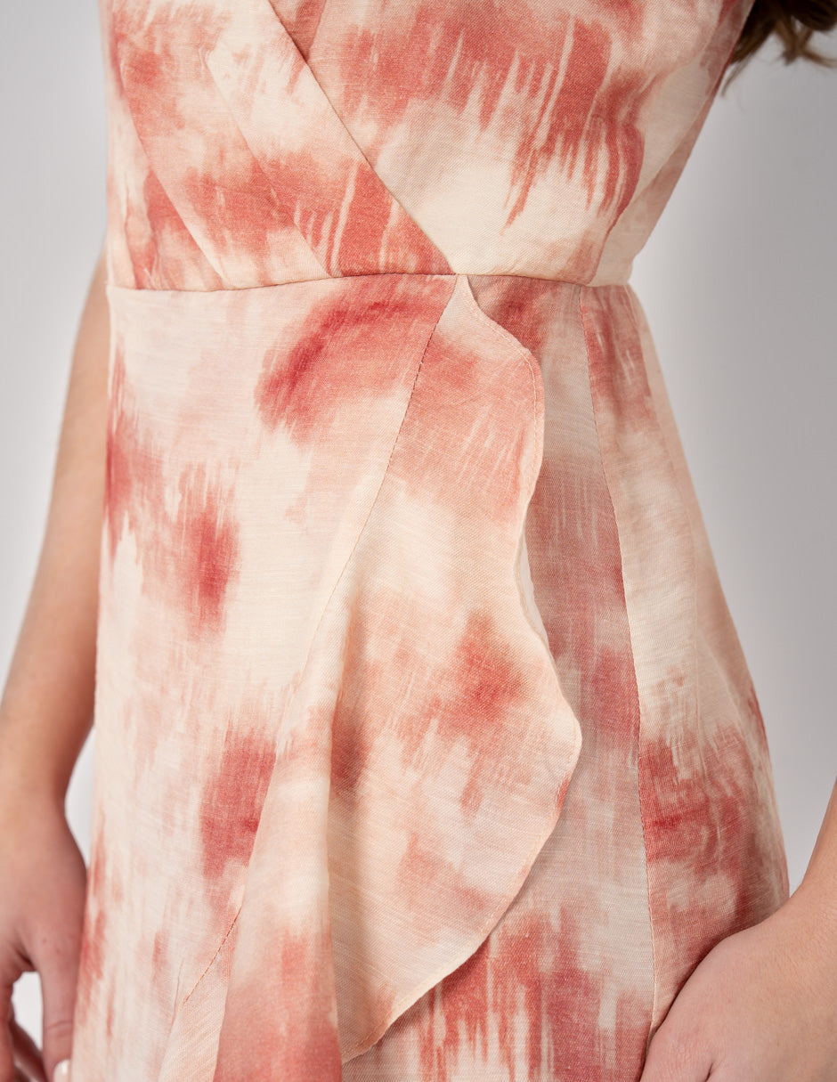 Vestido estampado midi sin mangas