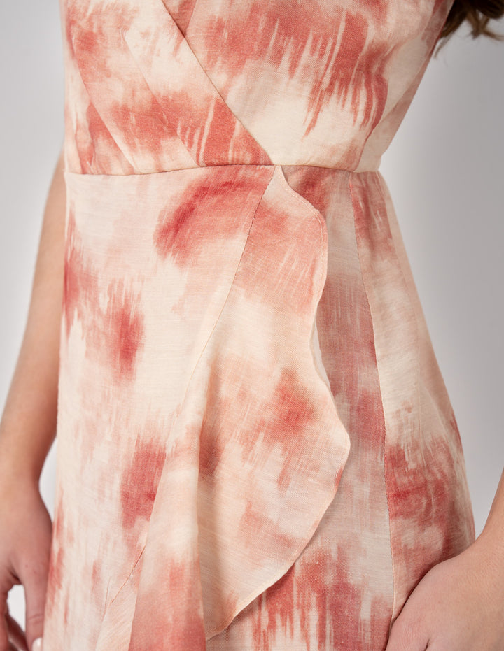 Vestido estampado midi sin mangas