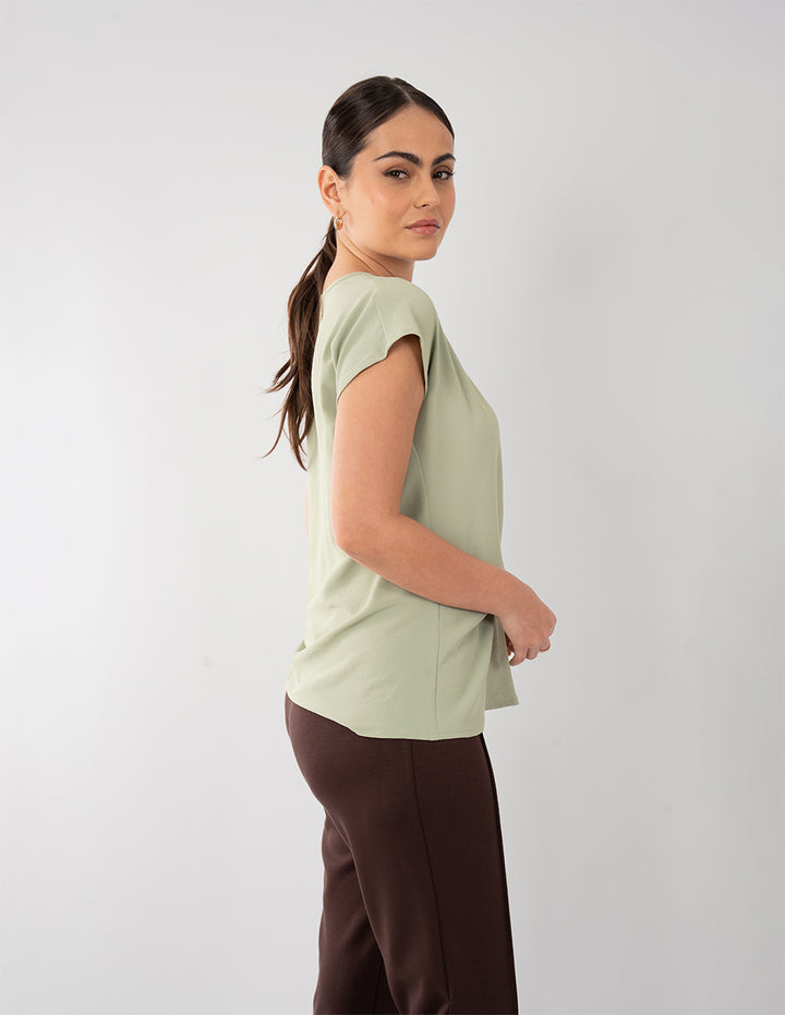 Blusa verde agua con cinta