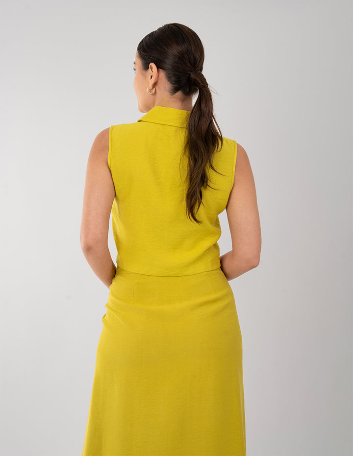 Chaleco amarillo con botones (Conjunto)