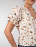 Blusa estampada de manga corta