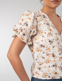 Blusa estampada de manga corta