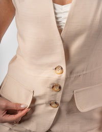 Chaleco beige de vestir (Conjunto)