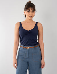 Blusa de tirantes azul marino