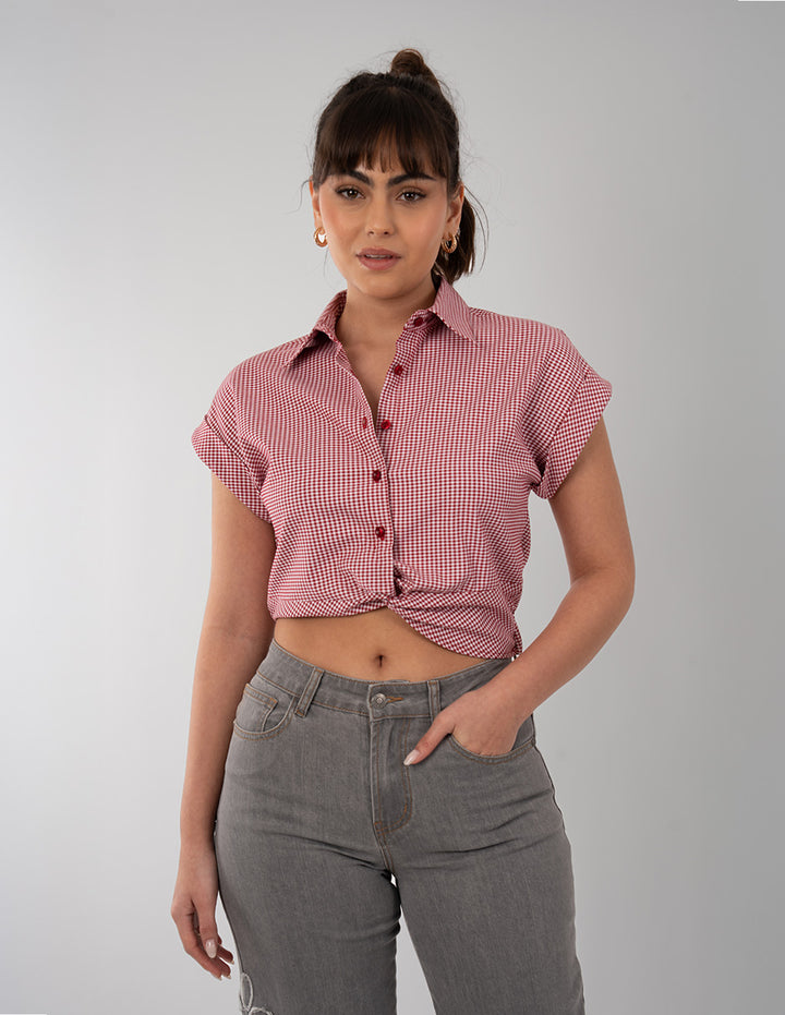 Camisa de Cuadros Crop Top