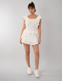 Short falda ivory (Conjunto)