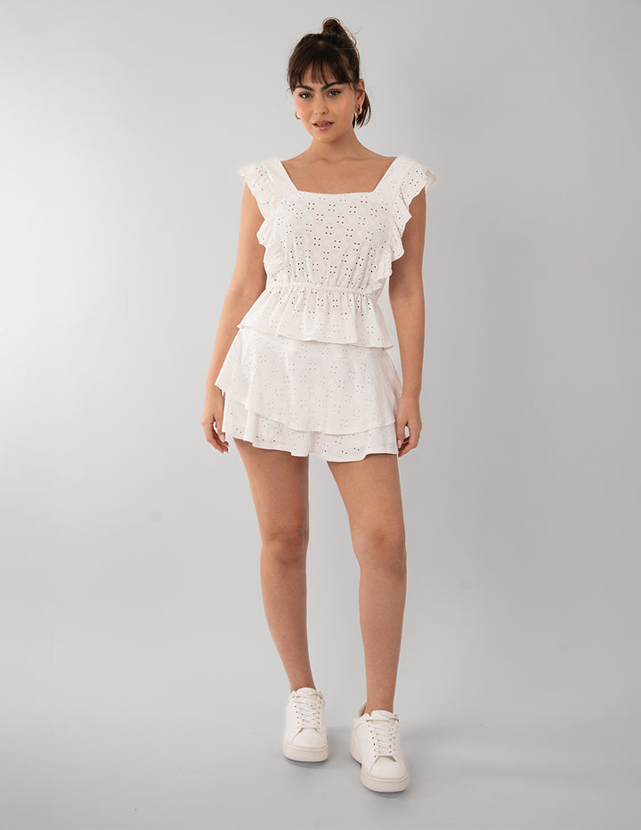 Short falda ivory (Conjunto)