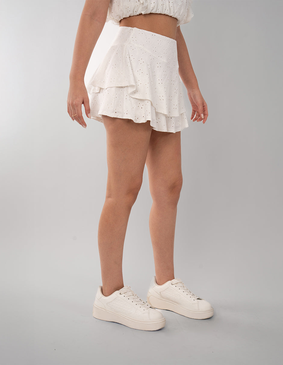 Short falda ivory (Conjunto)