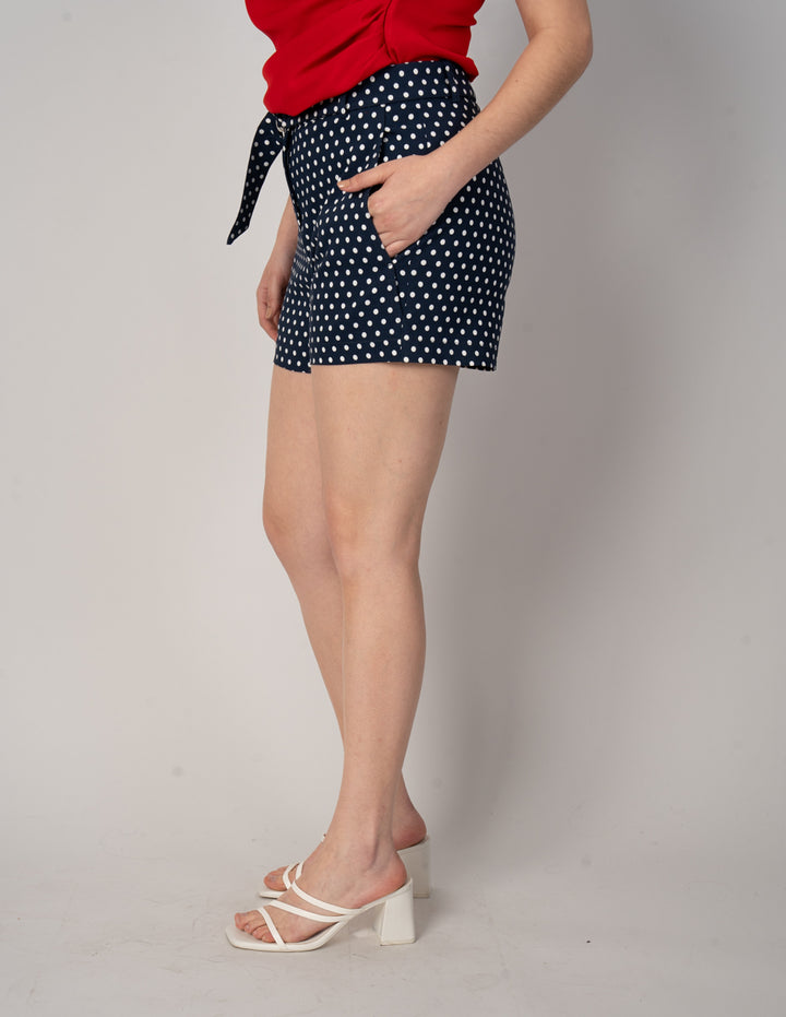 Short de vestir azul con dots