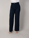 Pantalón azul marino de vestir con talle alto