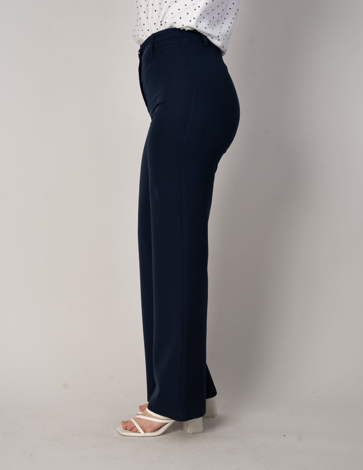 Pantalón azul marino de vestir con talle alto