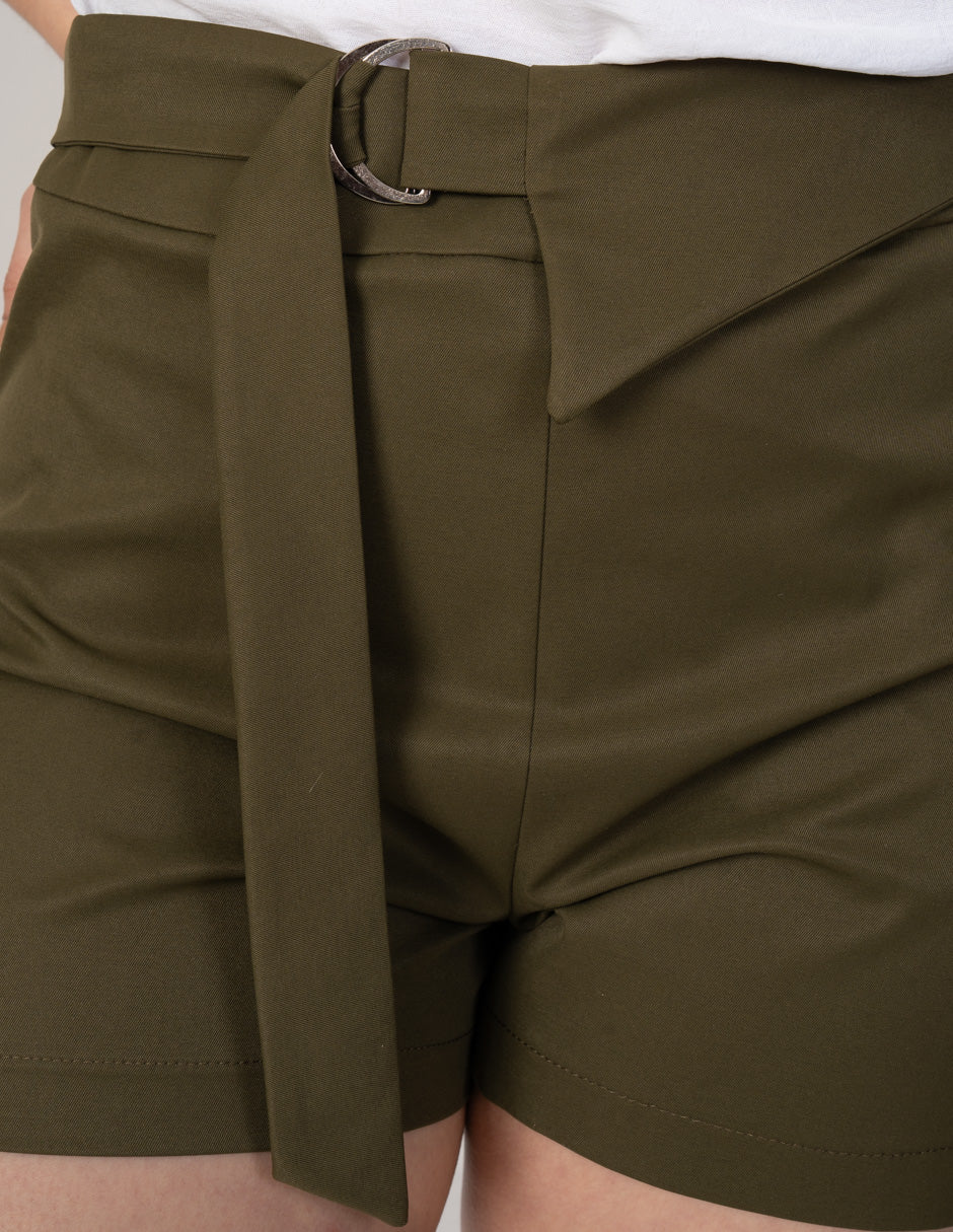 Short de vestir verde militar
