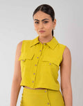 Chaleco amarillo con botones (Conjunto)